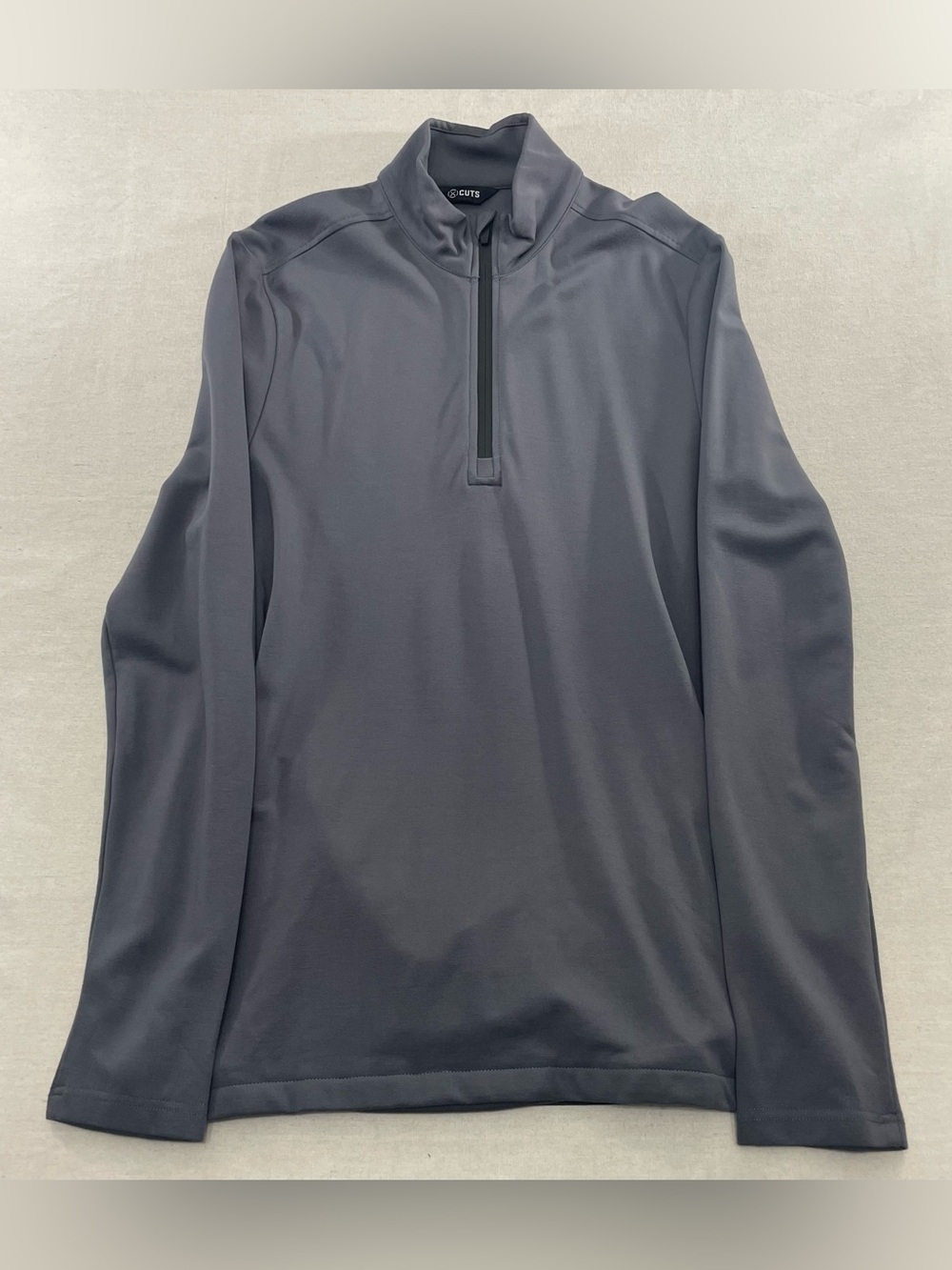Cuts Quarter Zip 1/4 Pullover Men's Large Gray L1150 Viscose Stretch Business